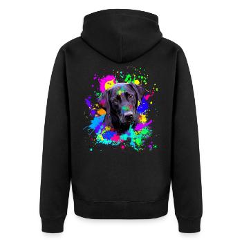 Doux chien labrador noir - Veste à capuche bio Premium Unisexe - noir - Dos - Nico (187cm)