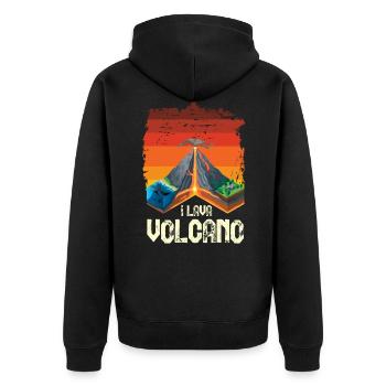 volcan - Veste à capuche bio Premium Unisexe - noir - Dos - Nico (187cm)