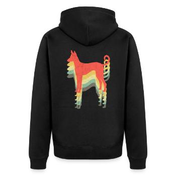 Oeuvre vintage de chien espagnol Podenco - Veste à capuche bio Premium Unisexe - noir - Dos - Nico (187cm)