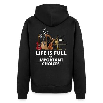La vie musicale est pleine d’instruments - Veste à capuche bio Premium Unisexe - noir - Dos - Nico (187cm)