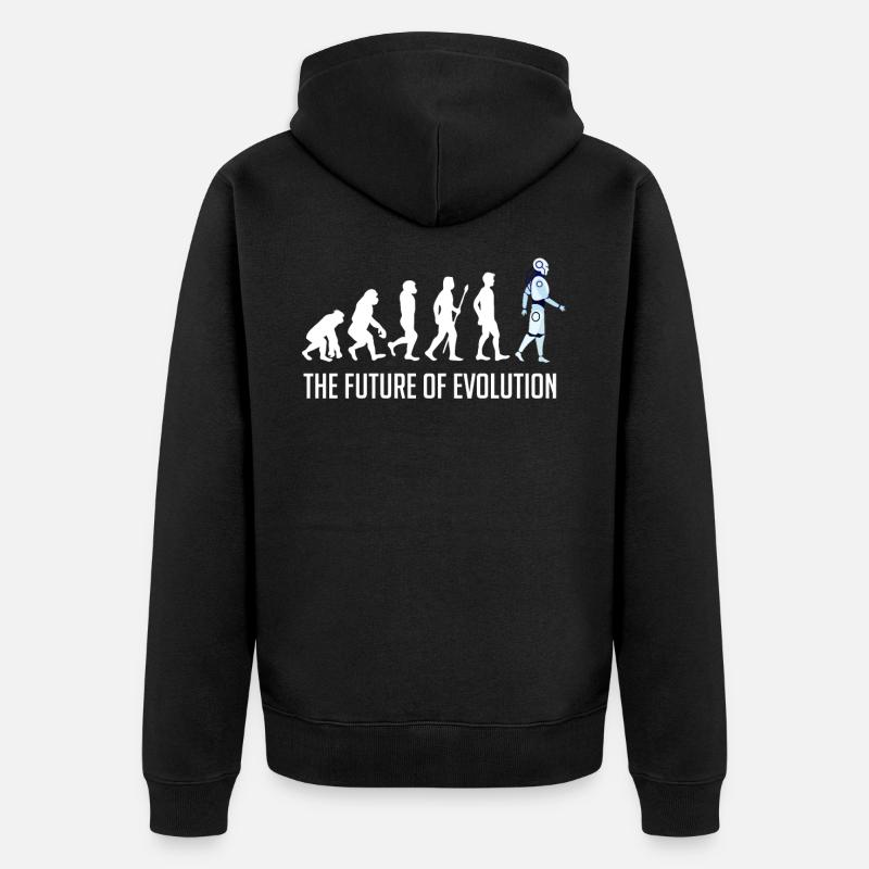 the future of evolution roboter - Unisex Premium Bio Zip Hoodie - Schwarz
