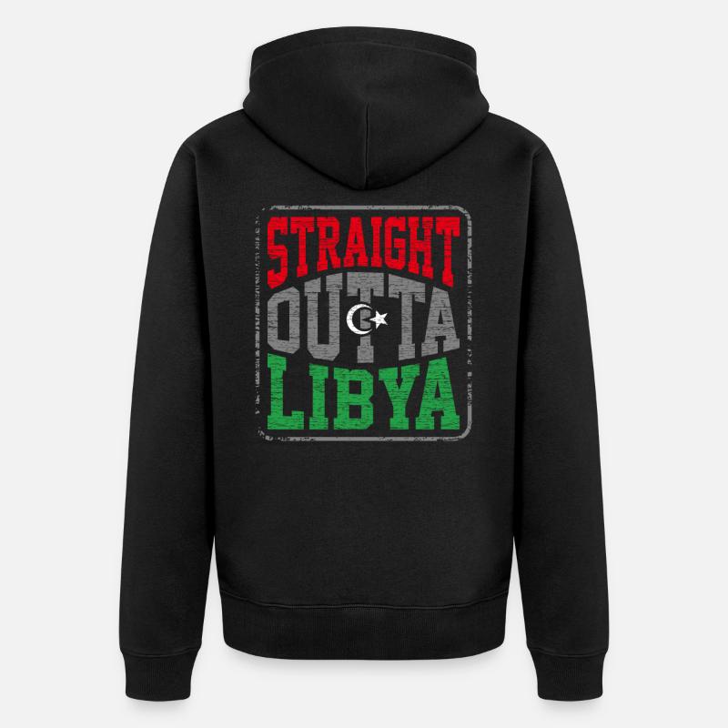 Libyen - Unisex Premium Bio Zip Hoodie - Schwarz