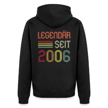 16ème anniversaire Légendaire depuis 2006 Cadeau - Veste à capuche bio Premium Unisexe - noir - Dos - Nico (187cm)
