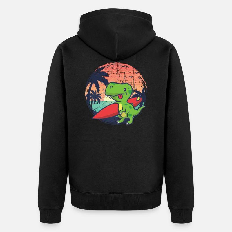 dinosaure - Veste à capuche bio Premium Unisexe - noir