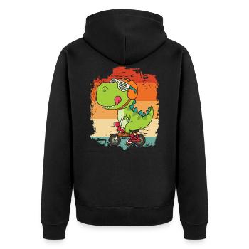 dinosaur - Unisex Premium Organic Zip Hoodie - black - Back - Nico (187cm)