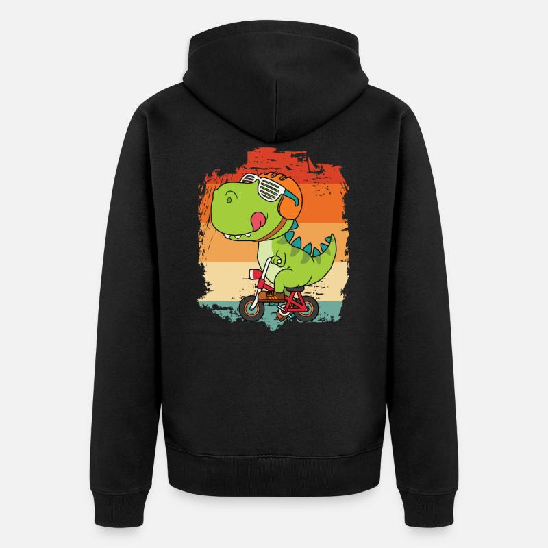 Dinosaurier - Unisex Premium Bio Zip Hoodie - Schwarz