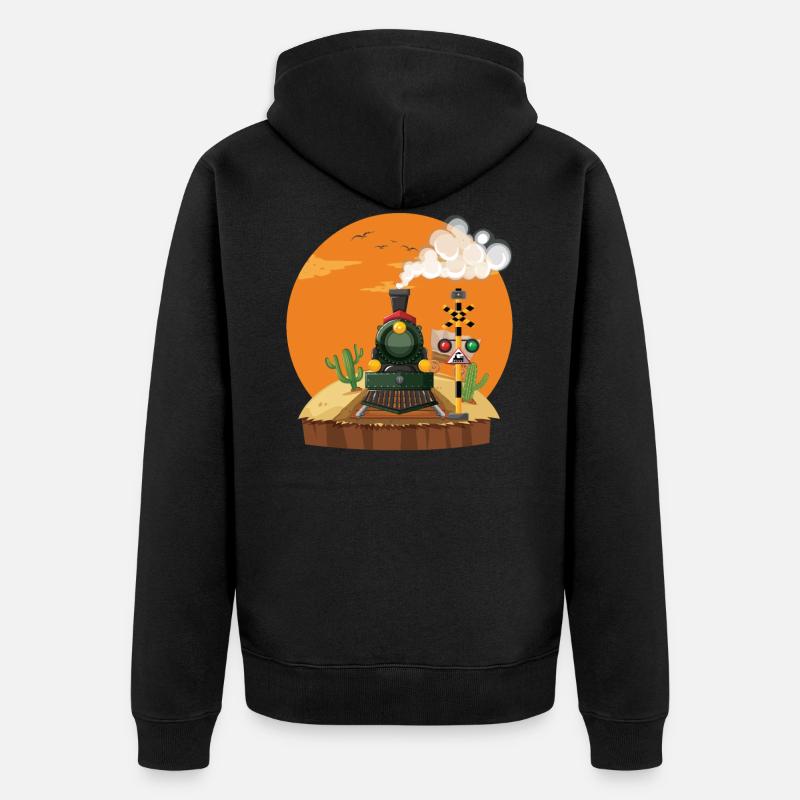 Trains trains modèle ferroviaire cadeau - Veste à capuche bio Premium Unisexe - noir