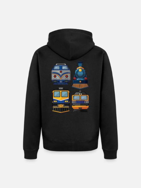 Trein treinen modelspoor spoorweg cadeau - Uniseks Premium bio ziphoodie - zwart