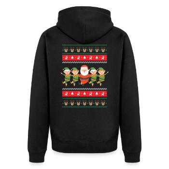 Weihnachten - Unisex Premium Bio Zip Hoodie - Schwarz - Hinten - Nico (187cm)