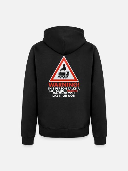 train - Unisex Premium Organic Zip Hoodie - black