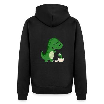 Grand dinosaure Petit dinosaure - Veste à capuche bio Premium Unisexe - noir - Dos - Nico (187cm)