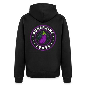 aubergine - Veste à capuche bio Premium Unisexe - noir - Dos - Nico (187cm)