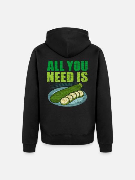 zucchini - Unisex Premium Organic Zip Hoodie - black