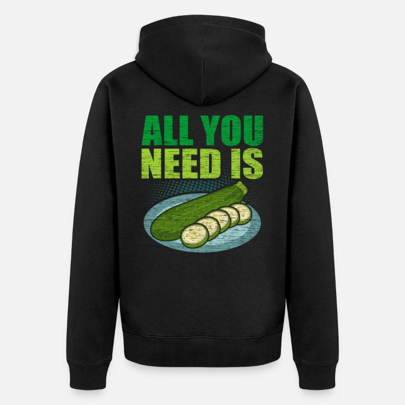 Zucchini - Unisex Premium Bio Zip Hoodie - Schwarz