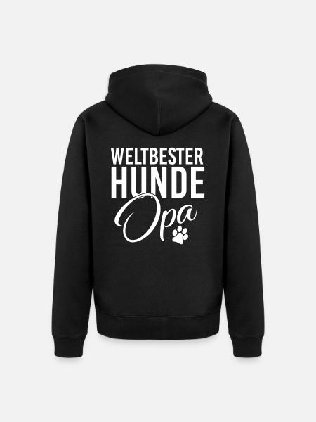 weltbester hunde opa - Unisex Premium Bio Zip Hoodie - Schwarz