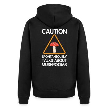 Pilz - Unisex Premium Bio Zip Hoodie - Schwarz - Hinten - Nico (187cm)