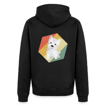 Westie Graphic White Highland Terrier Gift - Unisex Premium Organic Zip Hoodie - black - Back - Nico (187cm)