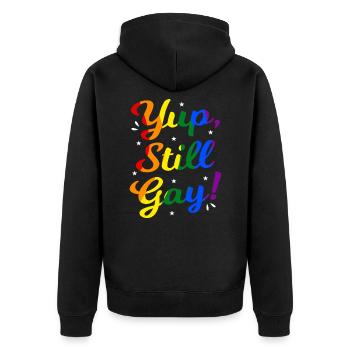 LGBT - Veste à capuche bio Premium Unisexe - noir - Dos - Nico (187cm)