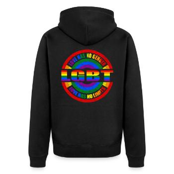 LGBT - Veste à capuche bio Premium Unisexe - noir - Dos - Nico (187cm)