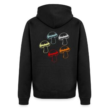 Pilz - Unisex Premium Bio Zip Hoodie - Schwarz - Hinten - Nico (187cm)