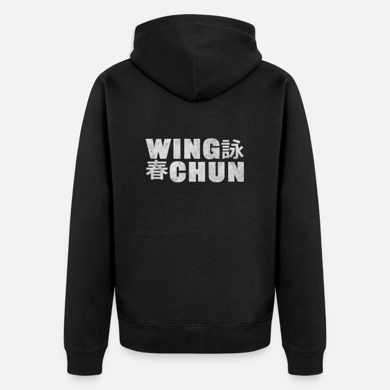Wing Chun Sigle Chinesisch - Unisex Premium Bio Zip Hoodie - Schwarz