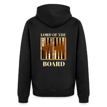 Jeu de société de backgammon disant pour les joueurs de backgammon - Veste à capuche bio Premium Unisexe - noir - Dos - Nico (187cm)
