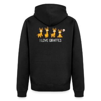 girafe - Veste à capuche bio Premium Unisexe - noir - Dos - Nico (187cm)