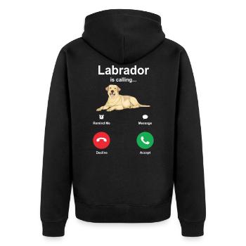 Labrador - Unisex Premium Bio Zip Hoodie - Schwarz - Hinten - Nico (187cm)