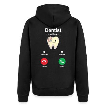 dentist - Unisex Premium Organic Zip Hoodie - black - Back - Nico (187cm)