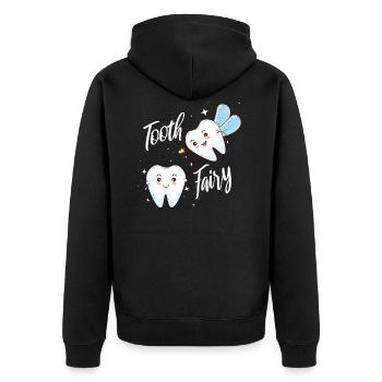 dentist - Unisex Premium Organic Zip Hoodie - black - Back - Nico (187cm)
