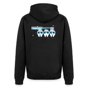 dentist - Unisex Premium Organic Zip Hoodie - black - Back - Nico (187cm)