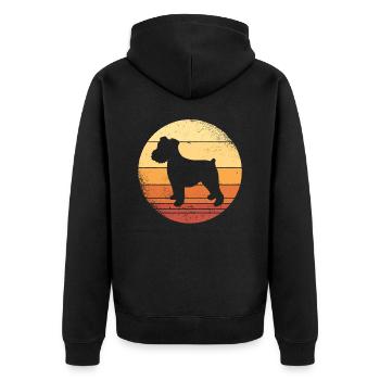 Zwergschnauzer Grafik Familienhund Geschenk - Unisex Premium Bio Zip Hoodie - Schwarz - Hinten - Nico (187cm)
