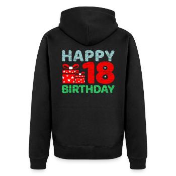 18 ans - Veste à capuche bio Premium Unisexe - noir - Dos - Nico (187cm)