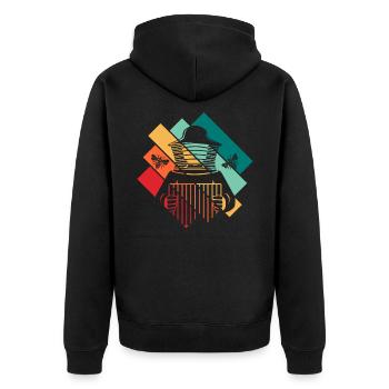 Imker Bienenzüchter - Unisex Premium Bio Zip Hoodie - Schwarz - Hinten - Nico (187cm)