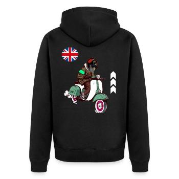 Scooter Scooter Bike Cult 60s England - Unisex Premium Organic Zip Hoodie - black - Back - Nico (187cm)