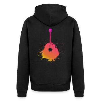 Guitar Brush - Unisex Premium Bio Zip Hoodie - Schwarz - Hinten - Nico (187cm)