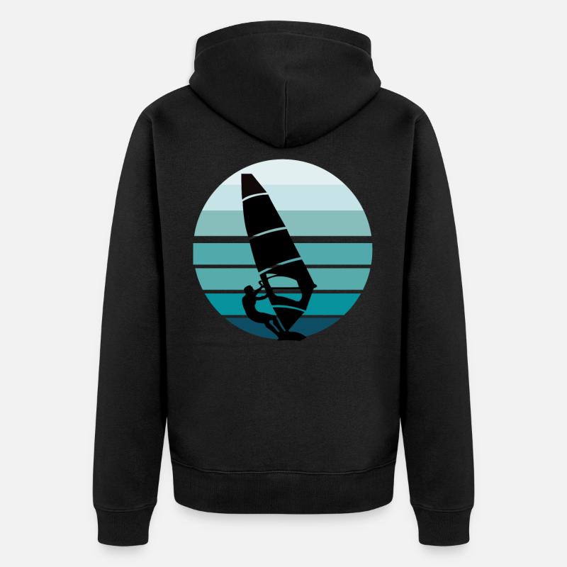 Surfer Windsurfer Blauer Hintergrund - Unisex Premium Bio Zip Hoodie - Schwarz