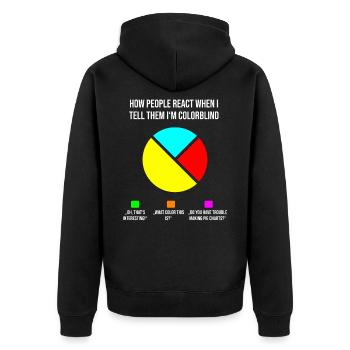 Kreisdiagramm farbenblind Reaktionen - Unisex Premium Bio Zip Hoodie - Schwarz - Hinten - Nico (187cm)