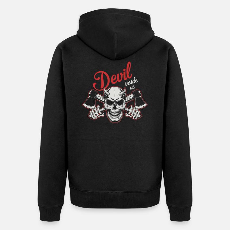 diable - Veste à capuche bio Premium Unisexe - noir