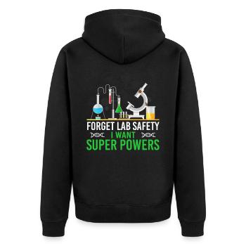 Lustiges Chemiker Spruch Design - Unisex Premium Bio Zip Hoodie - Schwarz - Hinten - Nico (187cm)