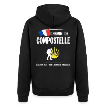 Compostelle - Veste à capuche bio Premium Unisexe - noir - Dos - Nico (187cm)