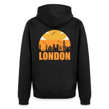 Londres - Veste à capuche bio Premium Unisexe - noir - Dos - Nico (187cm)