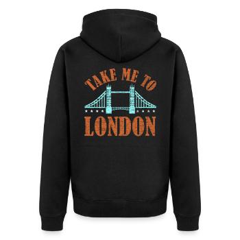Londres - Veste à capuche bio Premium Unisexe - noir - Dos - Nico (187cm)