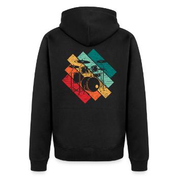 Tambours - Veste à capuche bio Premium Unisexe - noir - Dos - Nico (187cm)
