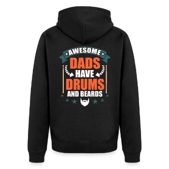 Drums drummer drummer gift - Unisex Premium Organic Zip Hoodie - black - Back - Nico (187cm)