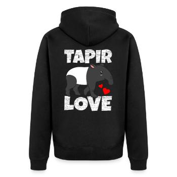 tapir - Unisex Premium Organic Zip Hoodie - black - Back - Nico (187cm)