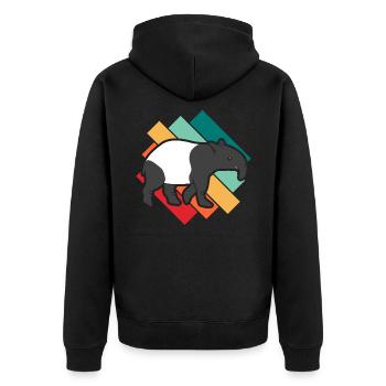 tapir - Unisex Premium Organic Zip Hoodie - black - Back - Nico (187cm)