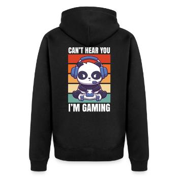 Computer Gaming - Unisex Premium Organic Zip Hoodie - black - Back - Nico (187cm)