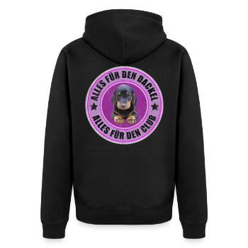 Dachshund - Dachshund - All for the Dachshund - Unisex Premium Organic Zip Hoodie - black - Back - Nico (187cm)