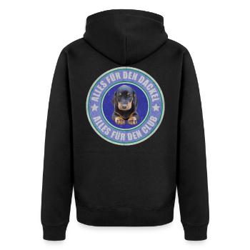 Dachshund - Dachshund - Everything for the Dachshund - Unisex Premium Organic Zip Hoodie - black - Back - Nico (187cm)